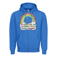 True Royal beautiful day to respect pronouns Zipper Hoodie - MaliasSmallBusiness