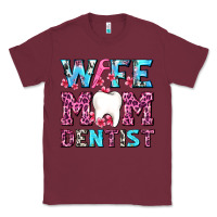 Burgundy Wife Mom Dentist With Tooth And Floss Classic Tee - AdoDesignShop