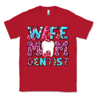 Red Wife Mom Dentist With Tooth And Floss Classic Tee - AdoDesignShop