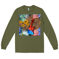 Army Green statue of liberty american flag Long Sleeve Tee - BundleAndBundleShop