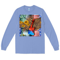 Colony Blue statue of liberty american flag Long Sleeve Tee - BundleAndBundleShop