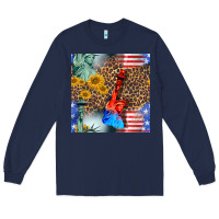 Navy statue of liberty american flag Long Sleeve Tee - BundleAndBundleShop