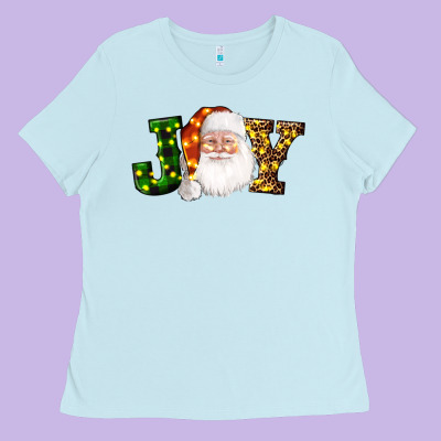 Christmas Santa Clause Joy Ladies Tee Designed By Adodesignshop