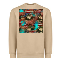 Hunting Deer American Flag Seamless Pattern Heavyweight Sweatshirt | Teevron