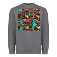 Storm hunting deer american flag seamless pattern Heavyweight Sweatshirt - HRA Design Shop