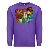 Purple give thanks bro Premium Sweatshirt - MaliasSmallBusiness
