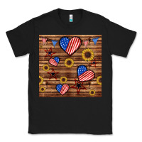 Black 4th of july hearts seamless pattern Classic Tee - BundleAndBundleShop
