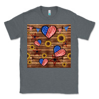 Charcoal Heather 4th of july hearts seamless pattern Classic Tee - BundleAndBundleShop