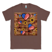 Chestnut 4th of july hearts seamless pattern Classic Tee - BundleAndBundleShop