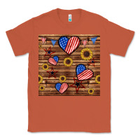 Copper 4th of july hearts seamless pattern Classic Tee - BundleAndBundleShop