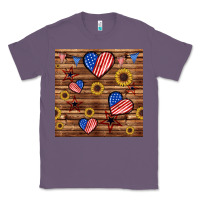 Lavender 4th of july hearts seamless pattern Classic Tee - BundleAndBundleShop