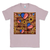 Lilac 4th of july hearts seamless pattern Classic Tee - BundleAndBundleShop