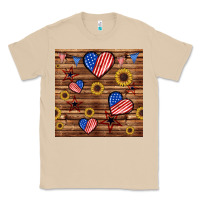 Mushroom 4th of july hearts seamless pattern Classic Tee - BundleAndBundleShop