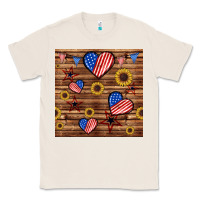 Natural 4th of july hearts seamless pattern Classic Tee - BundleAndBundleShop