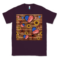 Plum 4th of july hearts seamless pattern Classic Tee - BundleAndBundleShop