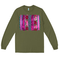 Army Green valentine's day floral leopard brushstroke Long Sleeve Tee - AdoDesignShop