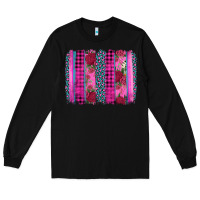 Black valentine's day floral leopard brushstroke Long Sleeve Tee - AdoDesignShop