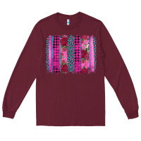Burgundy valentine's day floral leopard brushstroke Long Sleeve Tee - AdoDesignShop