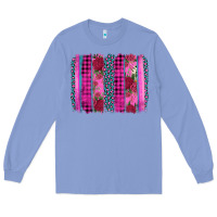 Colony Blue valentine's day floral leopard brushstroke Long Sleeve Tee - AdoDesignShop