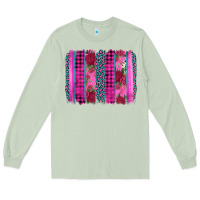 Matcha valentine's day floral leopard brushstroke Long Sleeve Tee - AdoDesignShop