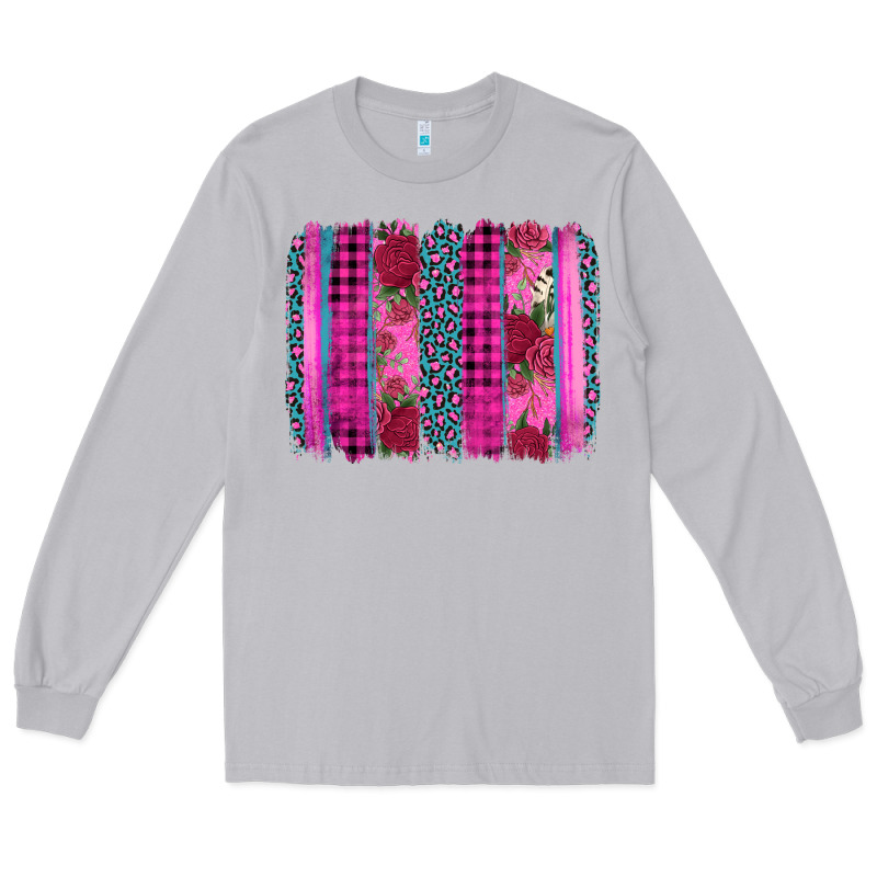 Valentine's Day Floral Leopard Brushstroke Long Sleeve Tee by AdoDesignShop | Teevron