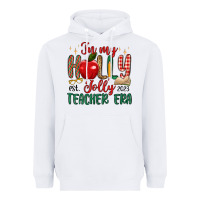 White in my holly jolly teacher era Heavyweight Hoodie - MaliasSmallBusiness