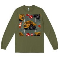 Army Green dump truck seamles pattern Long Sleeve Tee - BundleAndBundleShop