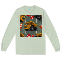Matcha dump truck seamles pattern Long Sleeve Tee - BundleAndBundleShop
