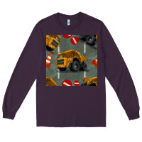 Plum dump truck seamles pattern Long Sleeve Tee - BundleAndBundleShop
