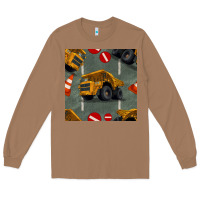 Toasted Coconut dump truck seamles pattern Long Sleeve Tee - BundleAndBundleShop