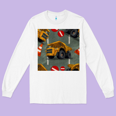 Dump Truck Seamles Pattern Long Sleeve Tee Designed By Bundleandbundleshop