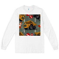 White dump truck seamles pattern Long Sleeve Tee - BundleAndBundleShop