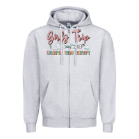 Heather Grey girls trip cheaper than therapy Zipper Hoodie - MaliasSmallBusiness