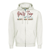 Oatmeal Heather girls trip cheaper than therapy Zipper Hoodie - MaliasSmallBusiness