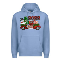 Colony Blue happy new year 2022 christmas truck with american flag Premium Hoodie - Jasminsmagicworld
