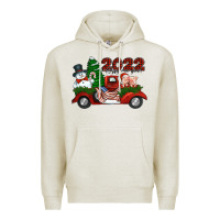 Oatmeal Heather happy new year 2022 christmas truck with american flag Premium Hoodie - Jasminsmagicworld