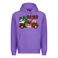Purple happy new year 2022 christmas truck with american flag Premium Hoodie - Jasminsmagicworld