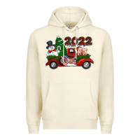 Sandshell happy new year 2022 christmas truck with american flag Premium Hoodie - Jasminsmagicworld