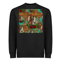 Black horses with roses seamless pattern Heavyweight Sweatshirt - HRA Design Shop