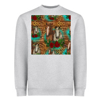 Heather Grey horses with roses seamless pattern Heavyweight Sweatshirt - HRA Design Shop