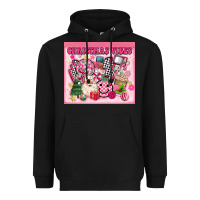 Black 3d retro pink christmas vibes Heavyweight Hoodie - MaliasSmallBusiness