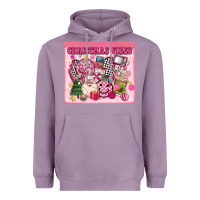 Lavender 3d retro pink christmas vibes Heavyweight Hoodie - MaliasSmallBusiness