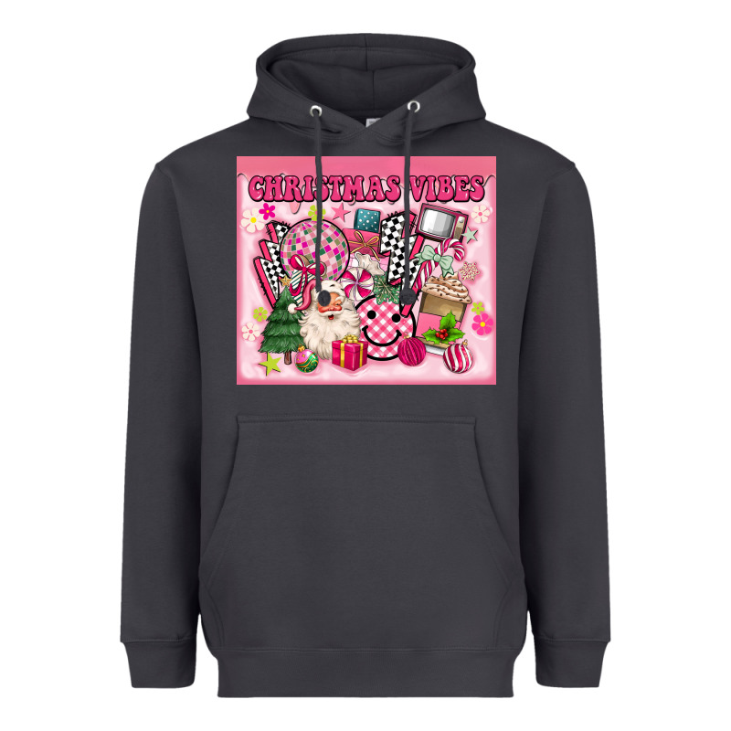 3d Retro Pink Christmas Vibes Heavyweight Hoodie by MaliasSmallBusiness | Teevron