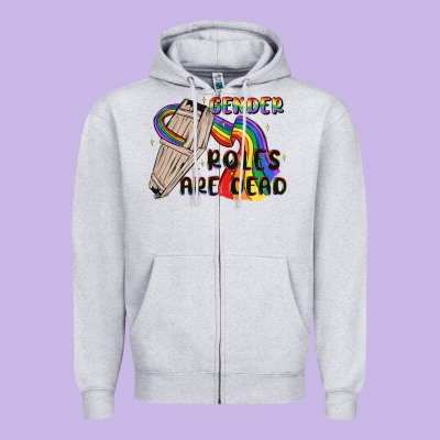 Gender Roles Are Dead Zipper Hoodie Designed By Maliassmallbusiness