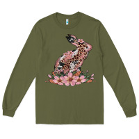 Army Green bunny with blossom flower Long Sleeve Tee - Artiststas