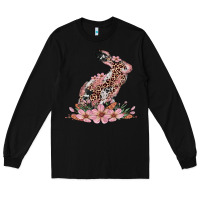 Black bunny with blossom flower Long Sleeve Tee - Artiststas