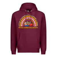 Burgundy back to school rainbow hello kindergarten Premium Hoodie - AdoDesignShop