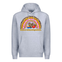 Heather Grey back to school rainbow hello kindergarten Premium Hoodie - AdoDesignShop