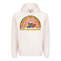 Pale Pink back to school rainbow hello kindergarten Premium Hoodie - AdoDesignShop