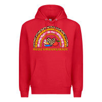 Red back to school rainbow hello kindergarten Premium Hoodie - AdoDesignShop